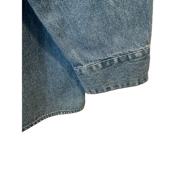 Vintage Classic Oversized Boho Chic Denim Button Down Jean Shirt XL - Picture 8 of 16